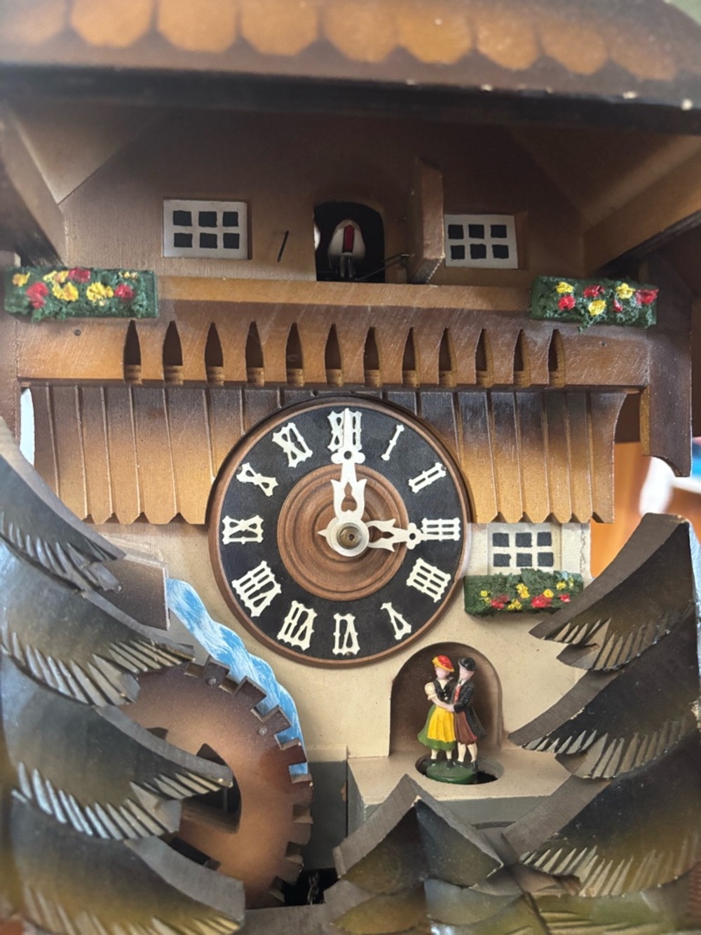 AS IS Vintage Handcrafted Wooden Chalet German Cuckoo Clock - Picture 2 of 5